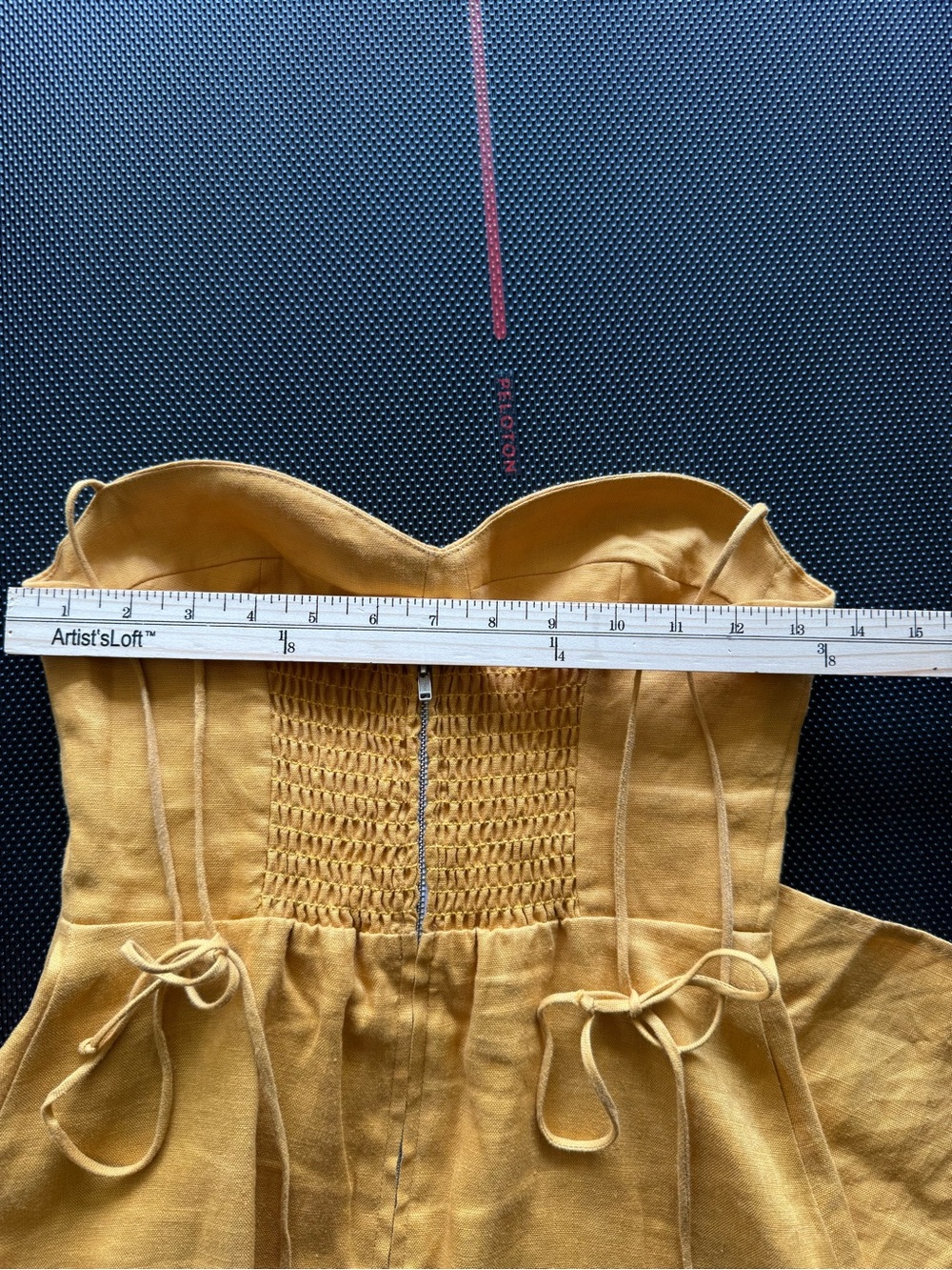 Reformation Linen Midi Dress Yellow Mustard Tie Strap Size 0 - Picture 7 of 8